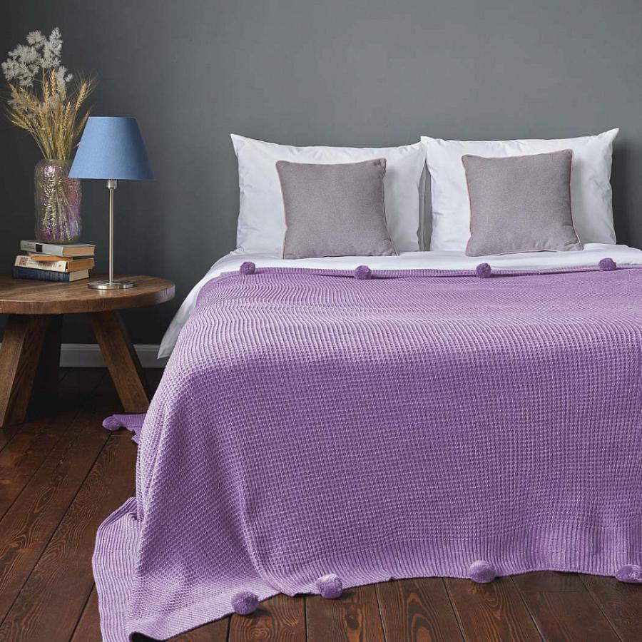 Вязаное покрывало "Бруно" Лавандовый
