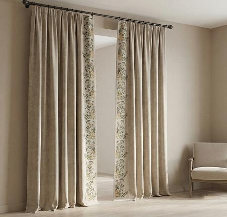 Комплект штор с подхватами "Пауль" Бежевый
