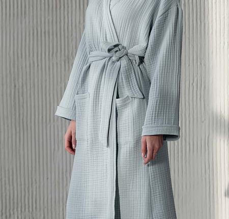 Халат "Шифу" Серо-голубой