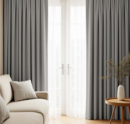 Блэкаут шторы с подхватами "Мириам" Серо-бежевый