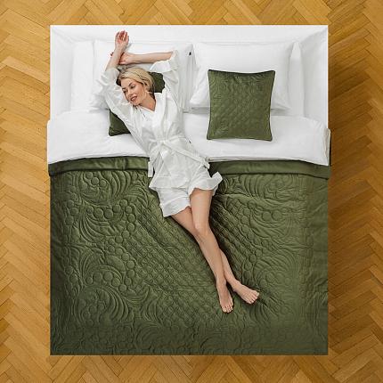 Покрывало с наволочками "Узорье" Зеленый