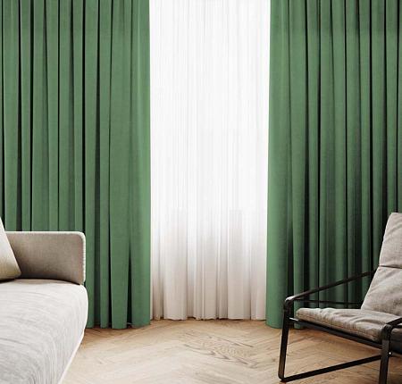 Комплект штор с подхватами "Софт" Изумрудный