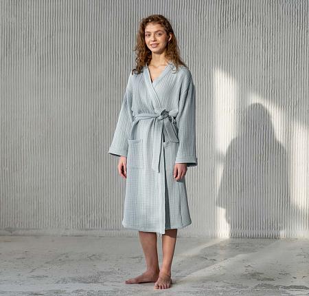 Халат "Шифу" Серо-голубой