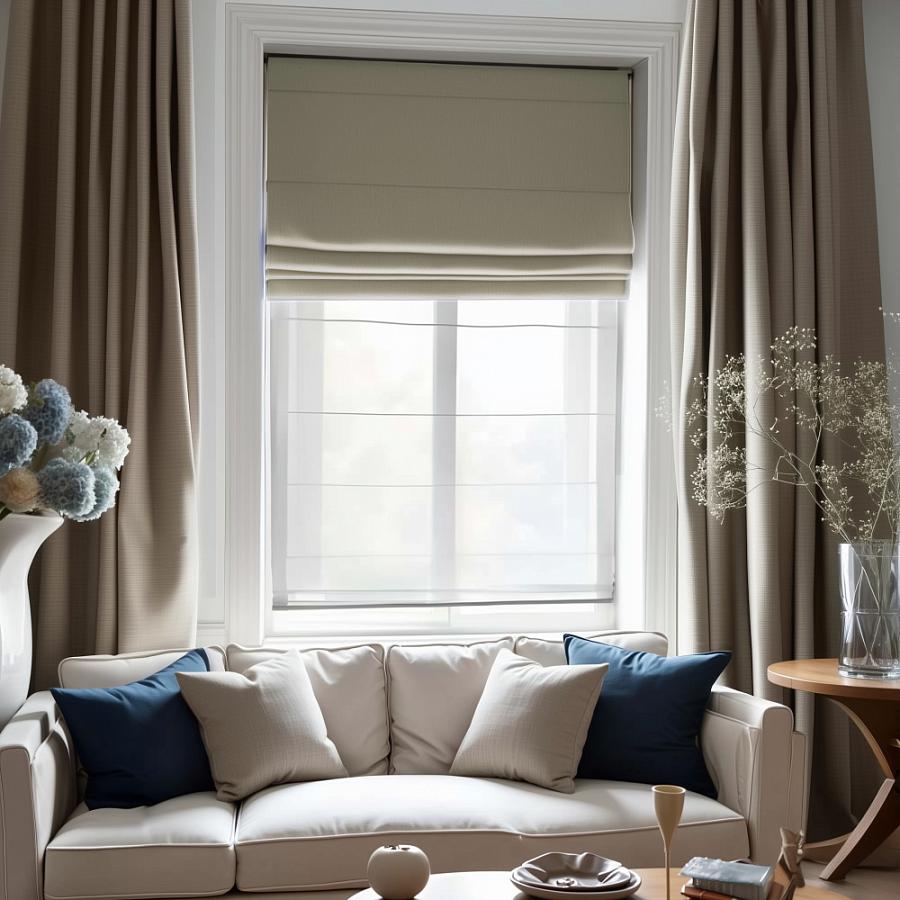 Римская штора блэкаут "Мириам" Бежевый