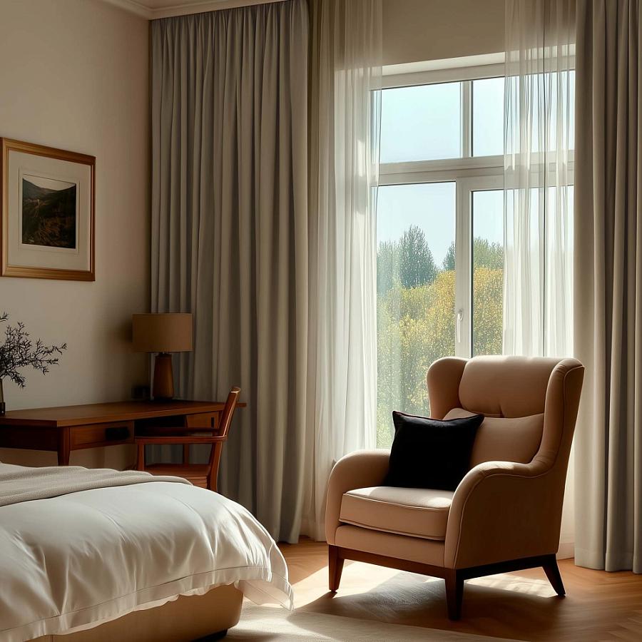 Блэкаут шторы с подхватами "Мириам" Бежевый