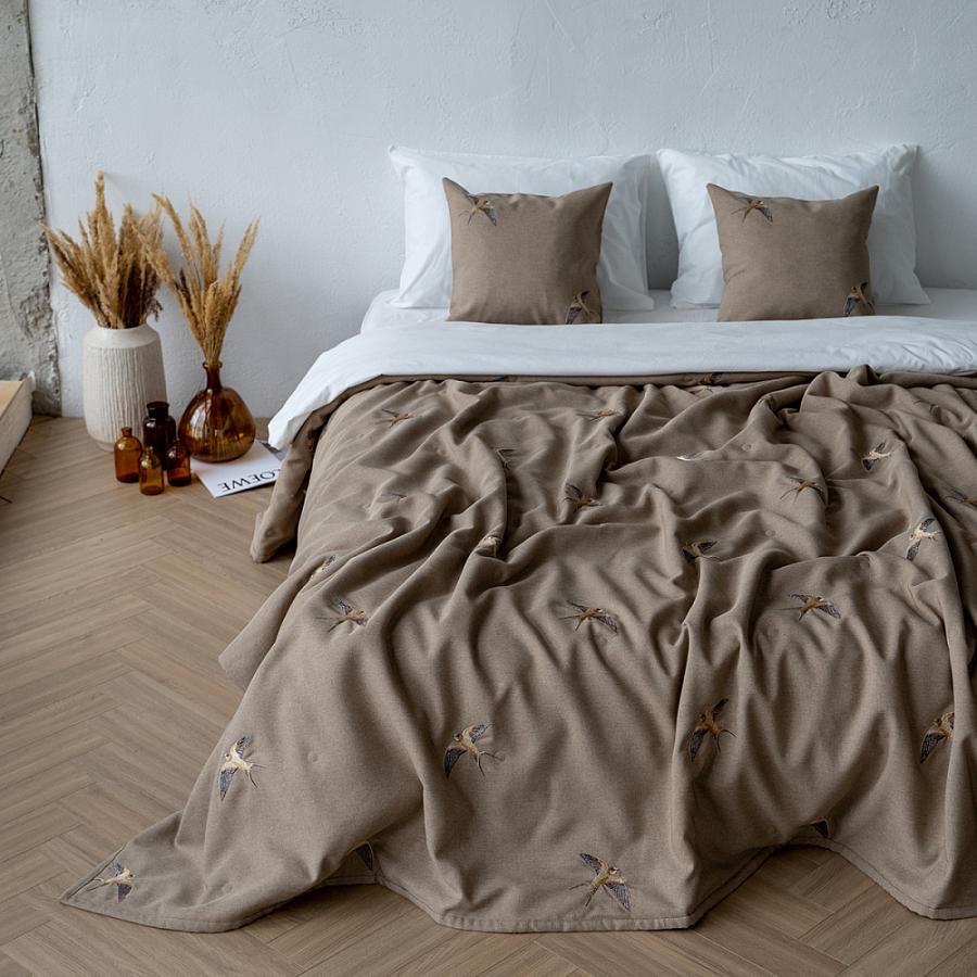 Покрывало с наволочками "Мэри" Бежево-коричневый