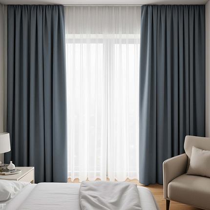 Блэкаут шторы с подхватами "Мириам" Синий