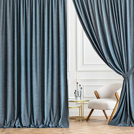 Комплект штор с подхватами "Голди" Синий